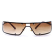 Ustia - Rectangle Narrow Tinted Wraparound Fashion Sunglasses