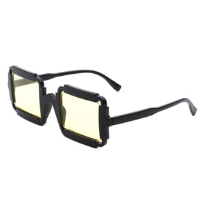 Luminite - Square Retro Irregular Frame Futuristic Fashion Tinted Sunglasses