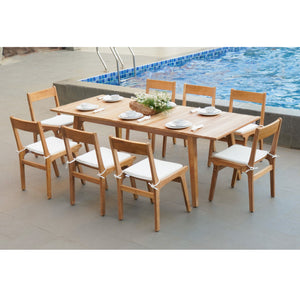 ROSSIO - ICOO 9 Pieces Teak Extendable Patio Dining Set