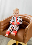 Tree-Mendous Christmas - Red - Long Sleeve Zipper Sleep Romper