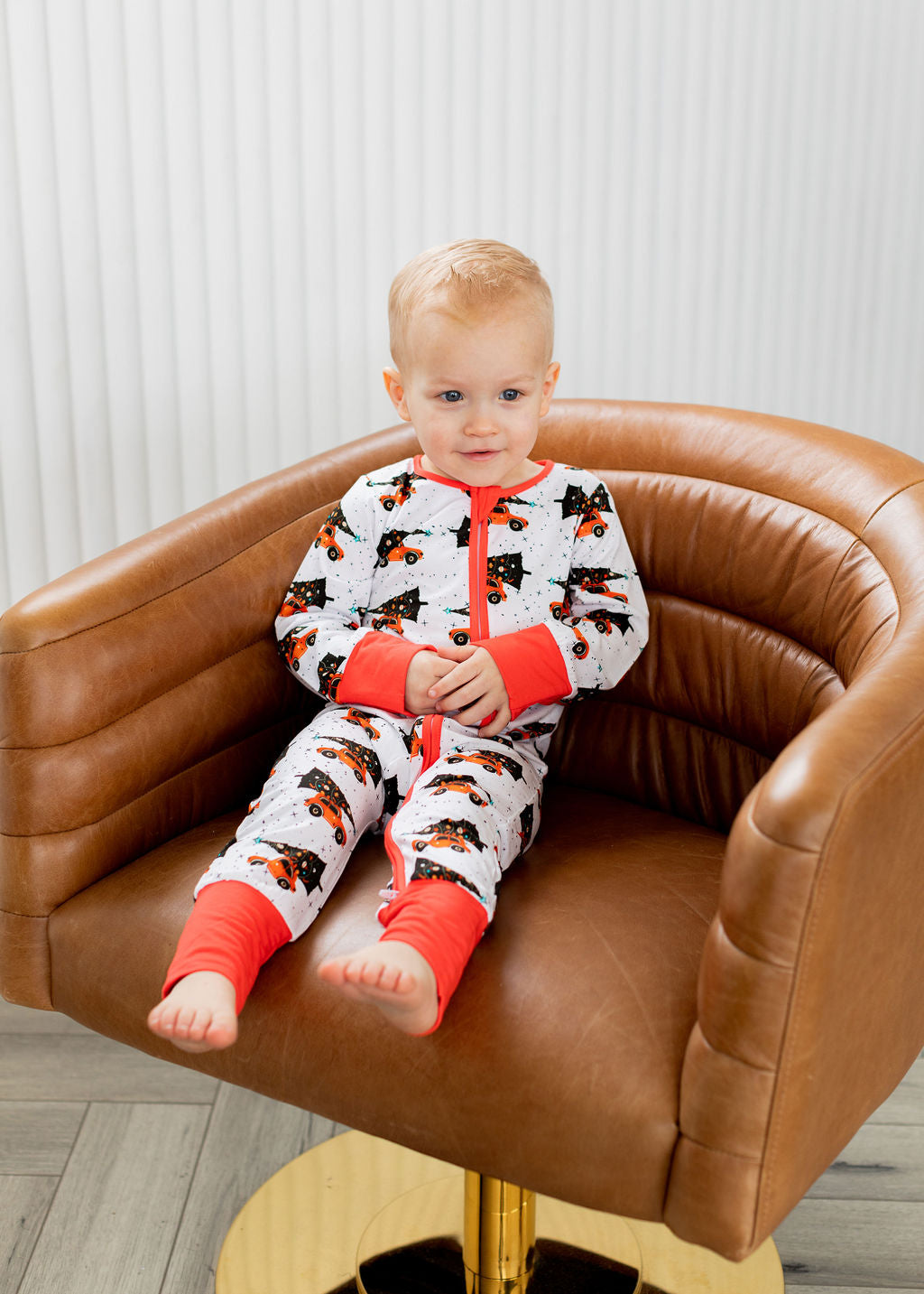 Tree-Mendous Christmas - Red - Long Sleeve Zipper Sleep Romper