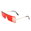 Rainbowx - Rimless Rectangle Flat Top Tinted Fashion Sunglasses