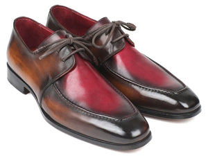 Chaussures Derby à tablier bicolore marron et bordeaux Paul Parkman (ID#33BB12)