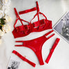 Lingerie 5-Piece Costume Hollow Underwear Sensual Open Bra Outfits Ellolace