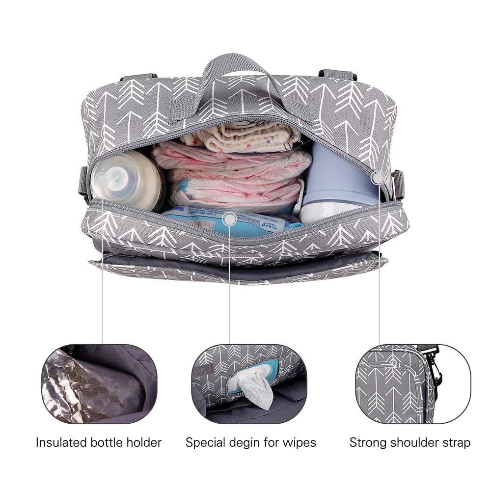 Baby Stroller Bag Waterproof Portable Outing Travel Mummy Bag Multifunction Diaper Bottle Storage Hanging Bag Pram Organizer