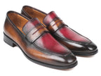 Mocassins bicolores marron et bordeaux Paul Parkman pour hommes (ID#10BB22)