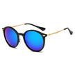 DEWITT | Retro Horn Rimmed Keyhole Bridge Round Sunglasses Circle