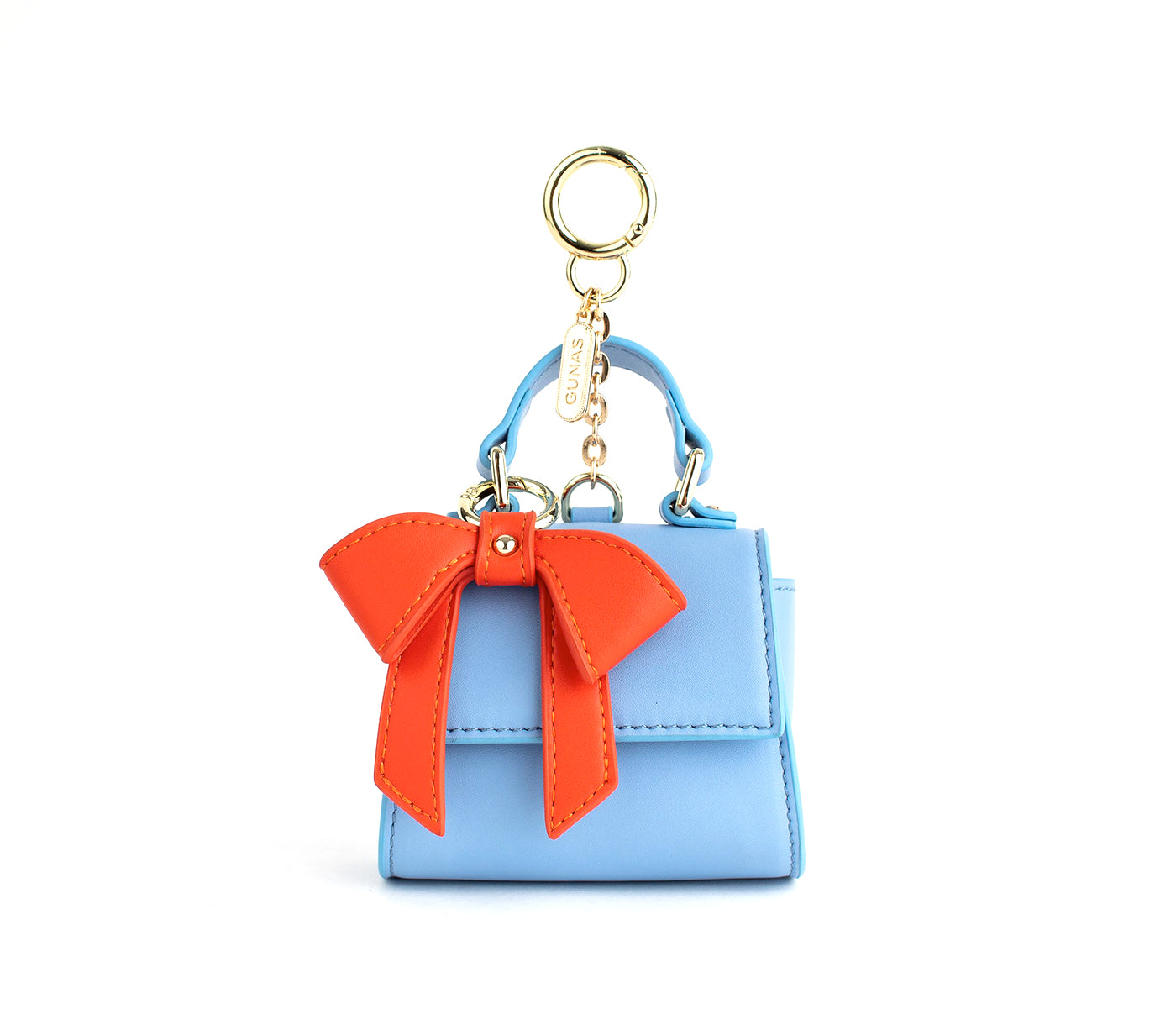 Cottontail Mini - Blue Vegan Leather Bag Keychain