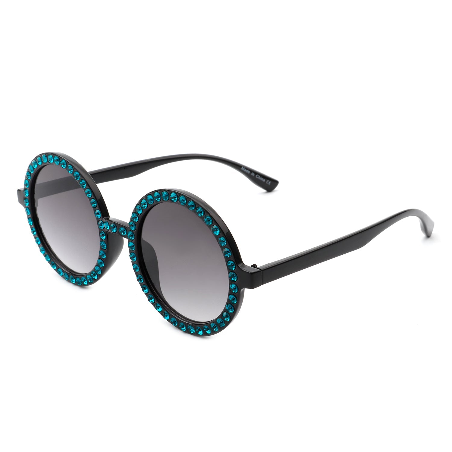 Dreamwey - Round Fashion Rhinestone Circle Oversize Women Sunglasses