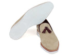 Paul Parkman Men's Smart Casual Tassel Loafers Beige Suede (ID#181-BEI-SD)