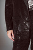 Black Sequin Tuxedo Blazer With Satin Lapels