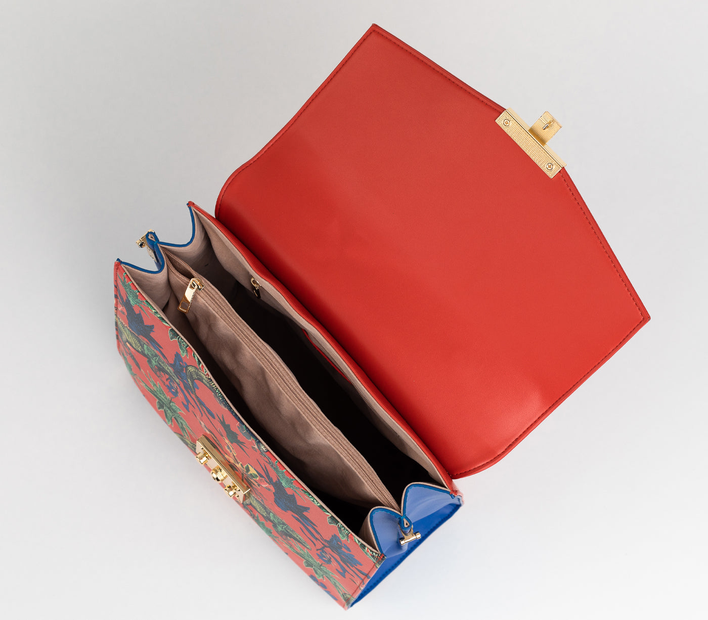 SIMONE - Red Print Vegan Leather Handbag