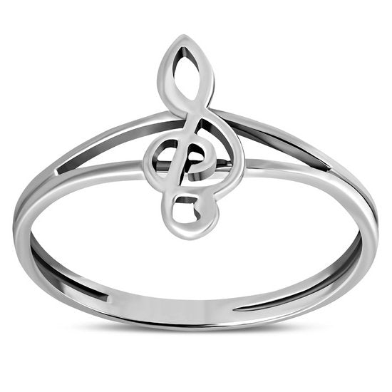 Bague en argent sterling avec note de musique