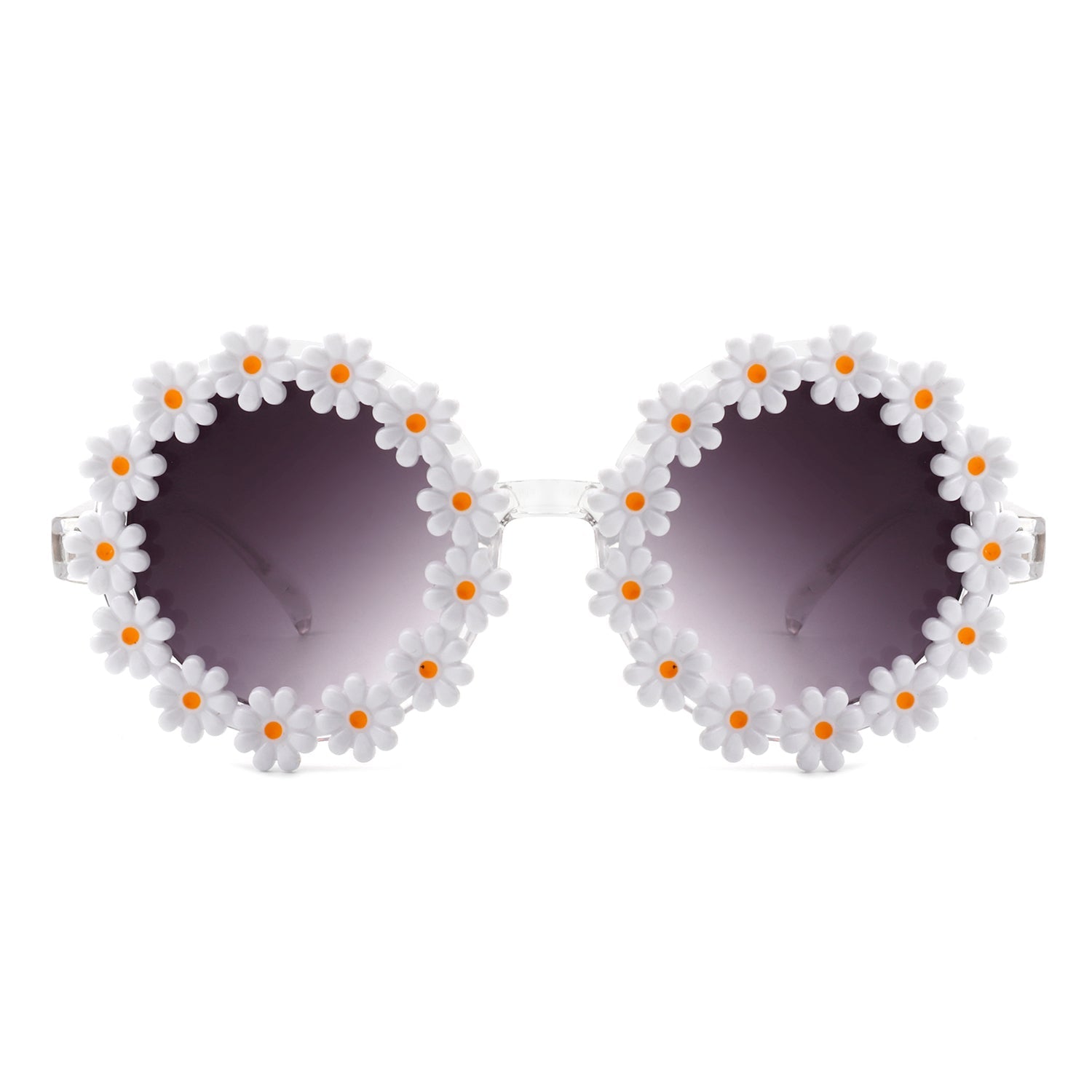 Ysabelia - Round Daisy Flower Shape Circle Party Floral Women Sunglasses