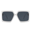 Yellowra - Women Oversize Retro Square Large Fashion Sunglasses