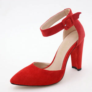 Square High Heel Pointed Toe