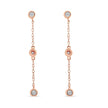 10K Rose Gold Plated .925 Sterling Silver 1/15 Cttw Diamond Dangle Earring