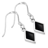 Boucles d'oreilles en argent en forme de losange en onyx noir