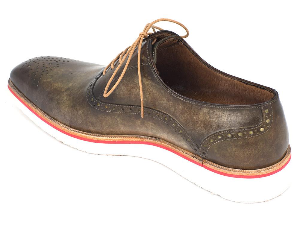 Paul Parkman Chaussures Oxford décontractées et intelligentes pour hommes Vert armée (ID#184SNK-GRN)