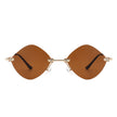 Bluewave - Rimless Retro Round Geometric Frameless Tinted Fashion Sunglasses