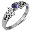 Amethyst Stone Cab Celtic Silver Ring