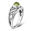 Peridot Stone Celtic Knot Silver Ring