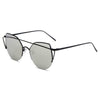 DILLON | Modern Cat Eye Mirrored Flat Lens Sunglasses Circle