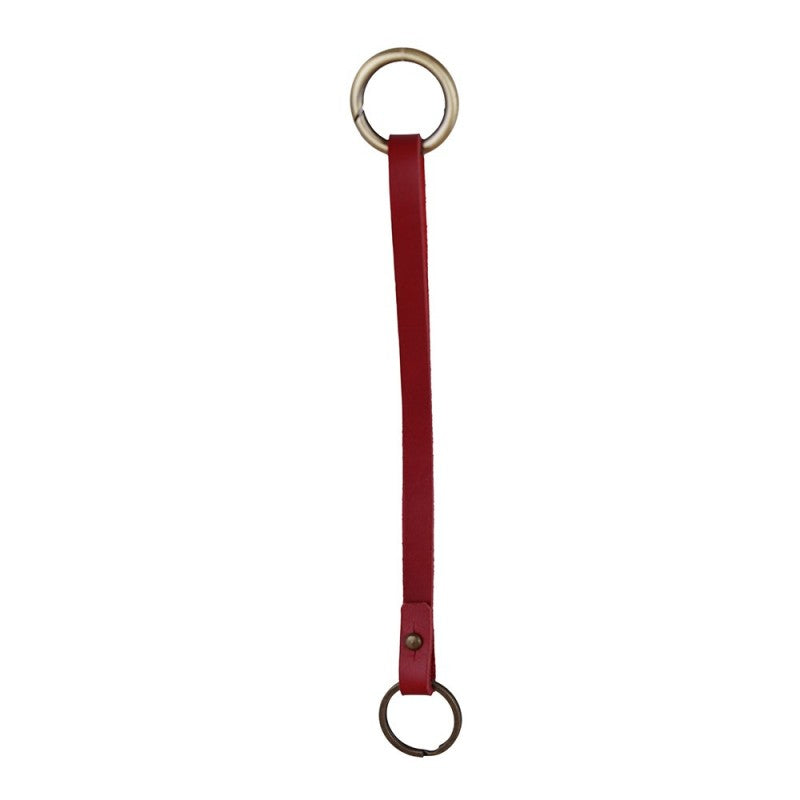 Leather Key Strap Lanyard in Cherry Red to Secure Keys