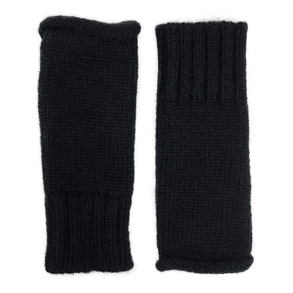 Gants en alpaga tricotés essentiels noirs