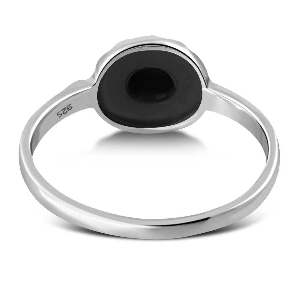 Ethnic Design Garnet Stone Silver Ring