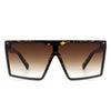 Vitalize - Oversize Retro Square Flat Top Tinted Fashion Women Sunglasses