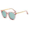 FINDLAY | Women's Retro Mirrored Lens Horned Rim Round Sunglasses