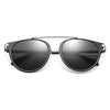 FRISCO | Modern Horn Rimmed Metal Frame Round Sunglasses