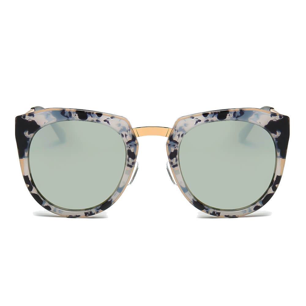 FERNDALE | Mirrored Polarized Lens Oversize Cat Eye Sunglasses