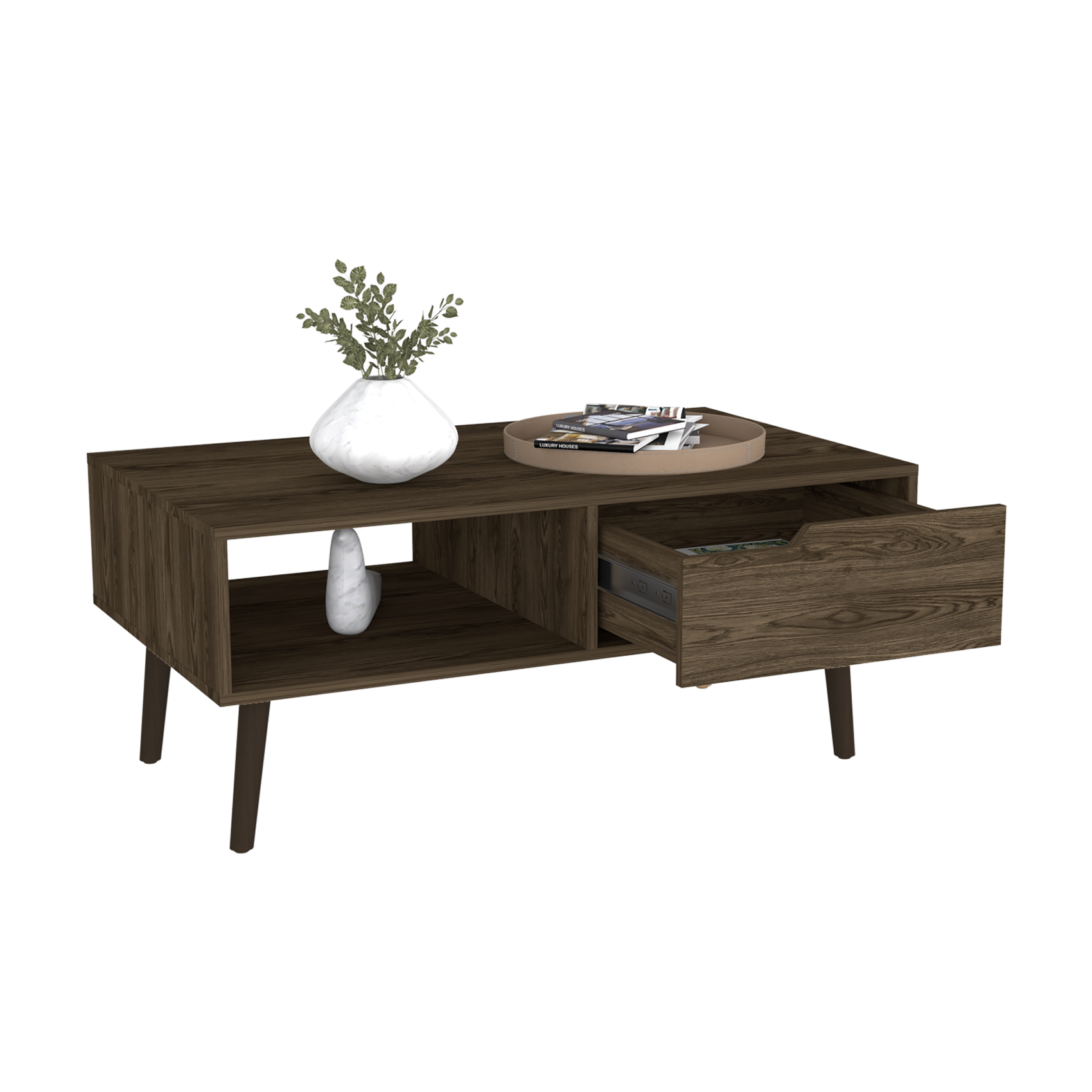 Table basse Bull, salon, noyer foncé