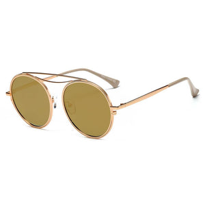 FAIRFAX | Polarized Circle Round Brow-Bar Fashion Sunglasses