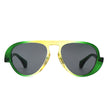 Twinklez - Futuristic Fashion Chunky Vintage Inspired Aviator Sunglasses