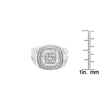 Bague en or blanc 14 carats avec diamants pour homme (1 carat au total, couleur HI, clarté SI1-I2)