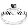 Bague de Claddagh irlandaise en argent uni