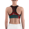 Women's Moisture Wicking Nadine Sports Bra (White & Black Piping)