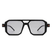 Bluebird - Retro Square Flat Top Brow-Bar Fashion Sunglasses