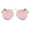 Bethel - Retro Mirrored Lens Teardrop Aviator Sunglasses