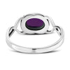 Twisted Amethyst Stone Silver Ring