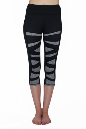 Black and Gray Weave - Pocket Capri