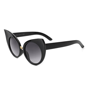 Iridessa - Women Mod Retro High Pointed Oversize Fashion Cat Eye Sunglasses