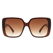 Lunacove - Square Retro Oversize Fashion Flat Top Women Sunglasses