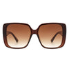 Lunacove - Square Retro Oversize Fashion Flat Top Women Sunglasses