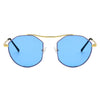 CHOCTAW - Round Tinted Geometric Brow-Bar Fashion Sunglasses