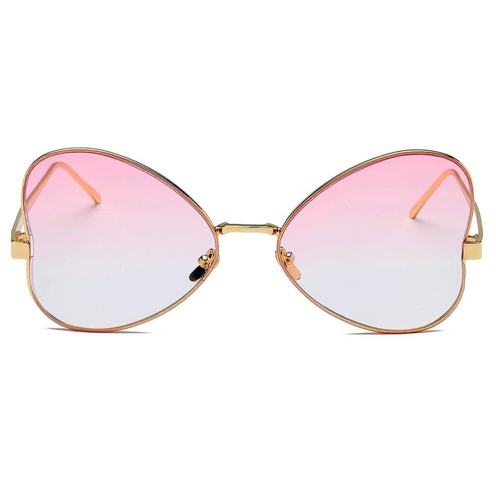 LINDSAY | Women Oversized Rounded Butterfly Fashion Sunglasses