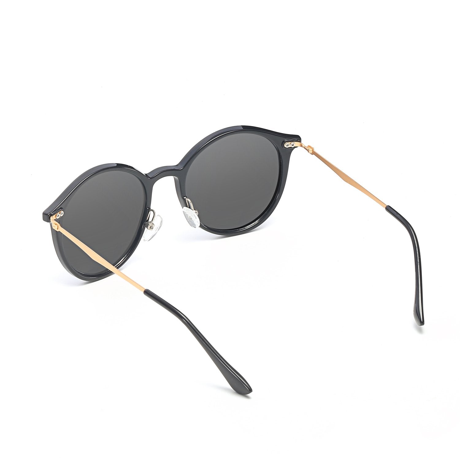 DEWITT | Retro Horn Rimmed Keyhole Bridge Round Sunglasses Circle